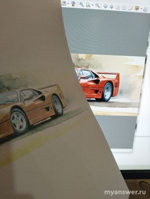 Неяркий красный на цветном лазерном принтере Canon, почему (см фото)?