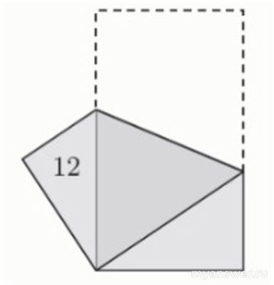 Как решить: Какой периметр исх. прямоугольн., если периметр треуг. 12(см.)?