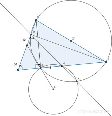 Как решить: В остроугольном треугольнике АВС провели высоты ВВ₁ и СС₁?