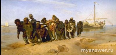 Почему бурлаки тянут парусник за корму, что они хотят с ней сделать?