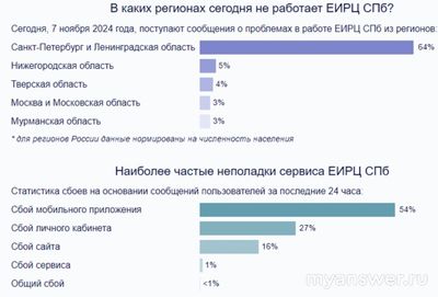 Не работает приложение, сайт ЕИРЦ СПб 07.11.2024, почему, что делать?