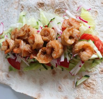 Шаурма с креветками- это возможно?