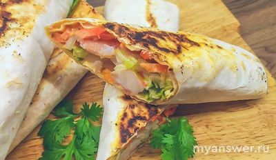 Шаурма с креветками- это возможно?