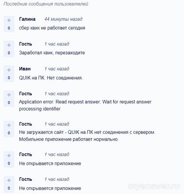 Не работает приложение QUIK Сбер 21 октября 2024 года, почему, что делать?