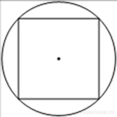 Сторона квадрата равна 8√2. Как найти радиус окружности у квадрата?