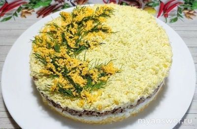 Салат "Мимоза" готовят только из рыбных консервов или еще из свежей рыбы?