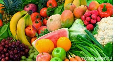 Какое миним. количество овощей и фруктов должно быть в ежедневном рационе?