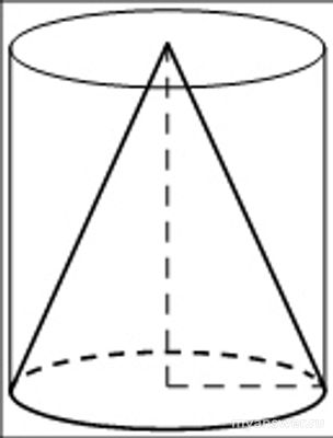 Как найти объем конуса, если объем цилиндра равен 6 (см)?
