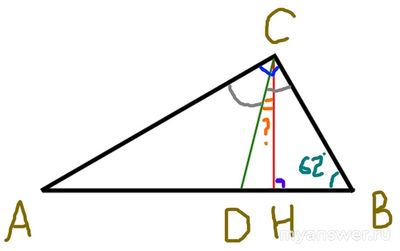 Как решить: Больший из острых углов прямоугольного треугольника равен 62°?