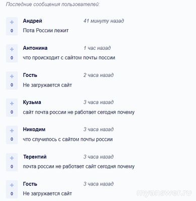 Почему не работает Почта России 10-11 октября 2024, приложение и сайт?