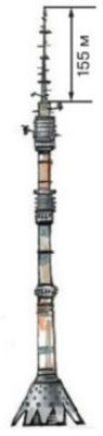 Как найти высоту Останкинской телевизионной башни, если метал. часть 155 м?