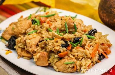 Как приготовить плов с сушеными фруктами и миндалем?