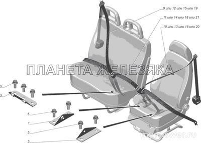 Пассажирские места грузовика оба оборудуются ремнями безопасности или нет?