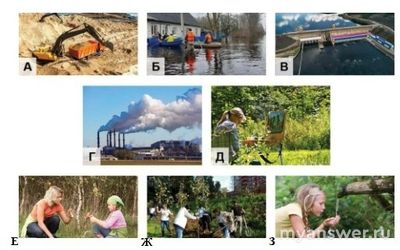 Как разделить изображения на две группы: А. Экскаватор, Б. Сплав (рис.)?