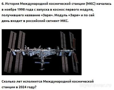 Сколько лет исполнится Международной космической станции в 2024 году?