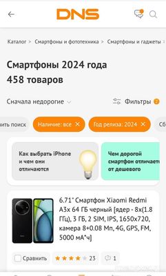 Где в конце 2024 года найти таблицу параметров смартфонов?