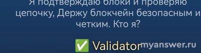 Я подтверждаю блоки и проверяю цепочку, держу блокчейн. Кто я?