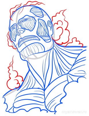 Как пошагово карандашом нарисовать Титана из «Атаки титанов»?