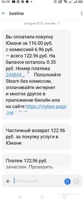 Почему с Билайн не выводятся средства на Юмани 11 февраля 2025 года?