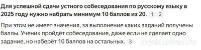 Сколько баллов нужно набрать на устном собеседовании по русскому языку?
