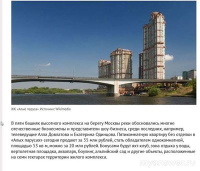 Кто из известных персон живёт в ЖК "Алые Паруса" в Москве?