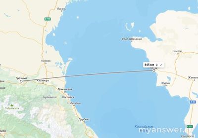 Город Актау., сколько км от Баку, Грозного, от российской границы?