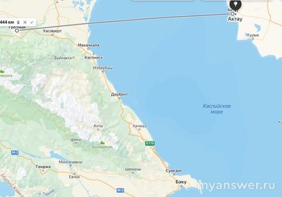 Город Актау., сколько км от Баку, Грозного, от российской границы?