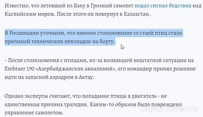 Самолет, летевший из Баку в Грозный разбился 25.12.2024г. Что произошло?