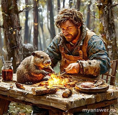 "Сидим с бобром за столом", кто поет песню? Какой полный текст?