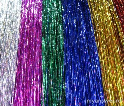 Из какого материала изготовляют "дождик" для новогодних елок?